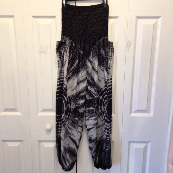 ISP Dancewear Black & White Tie Dyed Hip Hop Hammer Pants Size Adult XS - Picture 5 of 9